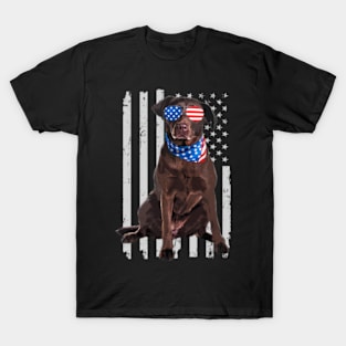 Labrador Threads American Flag the Beauty of Labrador Retrievers T-Shirt